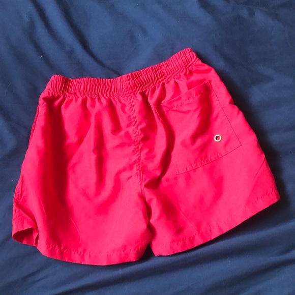 *Men’s Red Quick Dry Short Swim Trunks (Small) - Picture 3 of 5